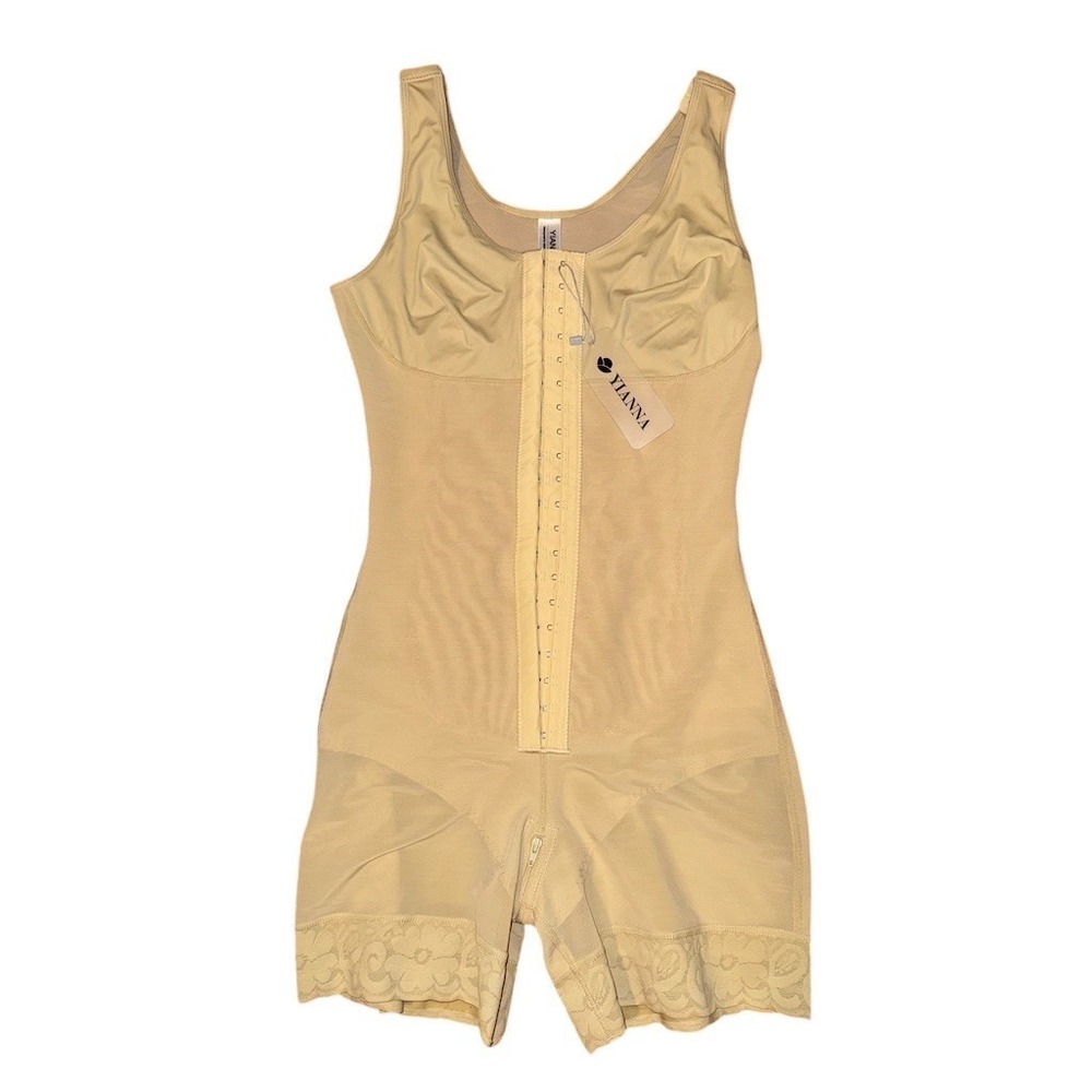 YIANNA Shapewear Bodysuit Womens Size M Beige Full Body Tummy Control
